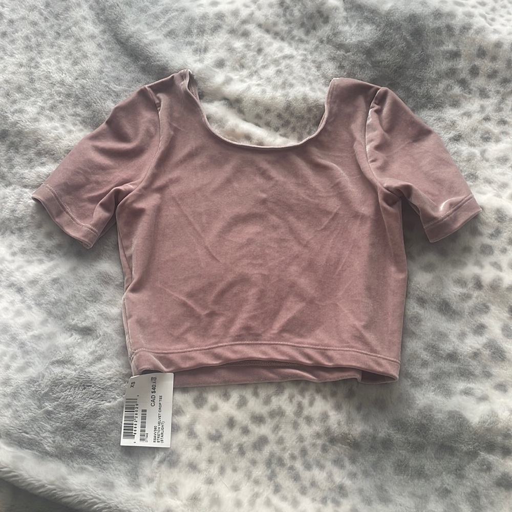 American Apparel Blush Velvet Baby Tee XS NWT